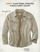 LEGENDARY WHITETAILS MEN'S CAMP REBEL SWEATER FLEECE SHIRT OATMEAL MARL SIZE L - Brand New