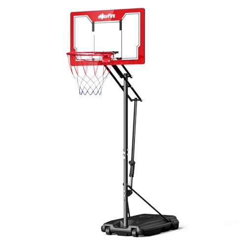 MAYFIRE BASKETBALL HOOP OUTDOOR PORTABLE SYSTEM 33" BACKBOARD 33MFZ2T-R - RED - Like New