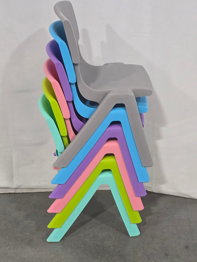 AXIDOU 6 PACK PREMIUM 11" H PLASTIC STACKABLE SCHOOL CHAIRS - MULTICOLOR - Like New