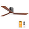 DAMINY Natural Solid Wood 52" Ceiling Fan Light, 3 Blades, 6CCT, Black Walnut - Like New