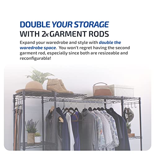 MONSTERRAX EXPANDABLE CLOTHING RACK, 14X80X72 - BLACK - Like New