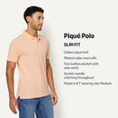AMAZON ESSENTIALS SLIM-FIT SHORT-SLEEVE COTTON POLO SHIRT MEN M PALE PEACH - Brand New