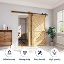 FREDBECK 8FT Single Track Bypass Sliding Double Barn Door Hardware Kit - Brand New