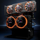 OCPC Micro ATX Freestyle Open Air PC Case ATX Power Supply - Black - Brand New