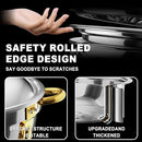 KITCHEN CHAFING DISHES 4 PACK 6QT ROUND CHAFING DISHES FOR BUFFET - SILVER/GOLD - Like New