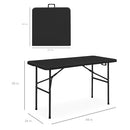 Best Choice Products 4ft Plastic Folding Table Indoor Outdoor Heavy Duty - Black - Brand New