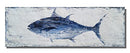 RFDEPOT ARTS Coastal Canvas Wall Art Hand Painted Tuna Fish Painting Blue White - Brand New