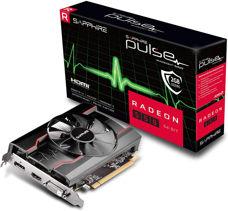 SAPPHIRE PULSE RADEON RX 550 2GB GDDR5 GRAPHICS CARD 11268-21-20G - Brand New