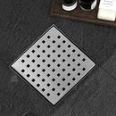 MODBATH 6" HIGH FLOW SQUARE SHOWER FLOOR DRAIN, REMOVABLE GRATE, BRUSHED NICKEL - Like New