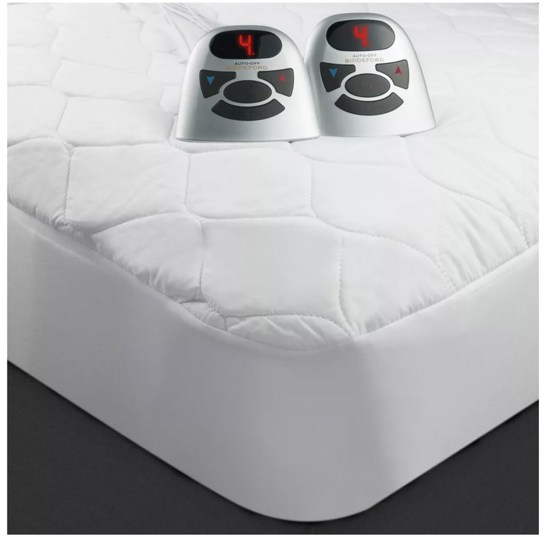 BIDDEFORD BLANKETS Quilted Electric Mattress Pad TC16B0 - QUEEN - White - Like New