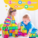 COSSY 120Pcs Magnet Tiles 3D Building Blocks Set T-MT-120-9X - Multicolor - Like New