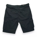 BLU ROCK NEW YORK MENS FLEX STRETCH BELTED CARGO SHORTS - SIZE: MEN 34 - BLACK - Brand New