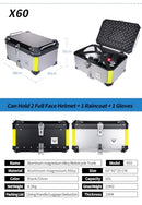 VCOROS Motorcycle Top Case Box 65L Waterproof Aluminum Alloy Monokey Plate - Brand New