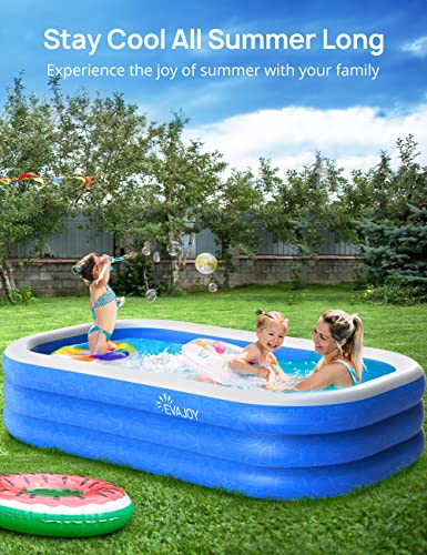 EVAJOY INFLATABLE POOL, EVAJOY 92''×56''×20'' SUMMER PARTY POOL EJ-HF021 - BLUE - Like New