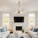RinkBik Acrylic Antler Chandelier Ceiling Light Fixtures, Clear Resin - Brand New