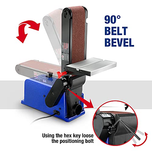 WORKPRO BELT DISC SANDER VERTICAL 4" X 36" 6" DISC SANDPAPERS W125074AE - BLUE - Like New