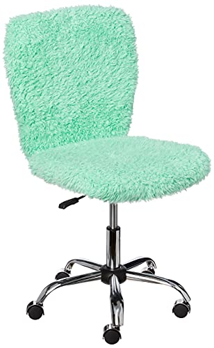 URBAN LIFESTYLE FAUX FUR ROLLING TASK CHAIR, MINT - MINT - Like New