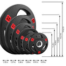 SIGNATURE FITNESS OLYMPIC 2-INCH CAST IRON 2 IN 1 PLATE WEIGHT 45LBS BLACK/RED - Like New