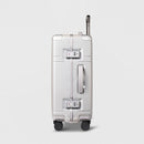 OPEN STORY SIGNATURE HARDSIDE TRUNK CARRY ON SPINNER SUITCASE TSA LOCKS - SILVER - Like New