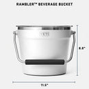 YETI BEVERAGE/ICE BUCKET HOLDS 6 LONGNECKS OR 3 BOTTLES OF WINE - WHITE - Like New
