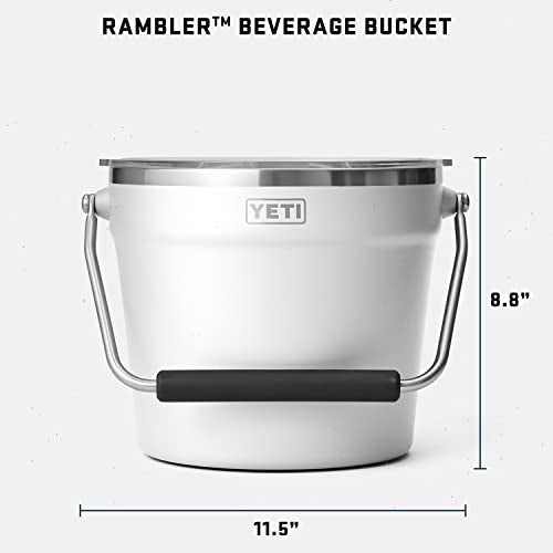 YETI BEVERAGE/ICE BUCKET HOLDS 6 LONGNECKS OR 3 BOTTLES OF WINE - WHITE - Like New