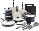 GreenLife Soft Grip Healthy Ceramic Nonstick 23 Piece Kitchen Cookware - Black Like New