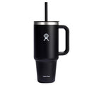 HYDRO FLASK TUMBLER HANDLE LID STRAW INSULATED STAINLESS STEEL - BLACK - Like New