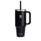 HYDRO FLASK TUMBLER HANDLE LID STRAW INSULATED STAINLESS STEEL - BLACK - Like New