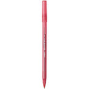 BIC ROUND STIC BALLPOINT PENS, MEDIUM POINT 1.0 MM, TRANSLUCENT BARREL - RED - Like New