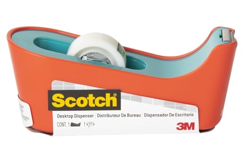C18-MX SCOTCH DESKTOP DISPENSER, GREAT FOR GIFT WRAPPING - ORANGE/BLUE - Brand New