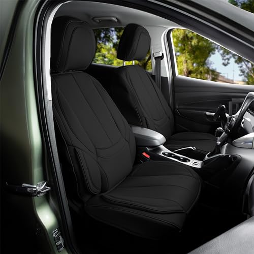 Zone Tech Full Set of 5 Seat Covers for Cars Waterproof Nappa Leather - Black - Brand New