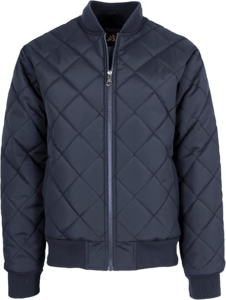 GALAXY BY HARVIC MEN'S HEAVYWEIGHT QUILTED BOMBER JACKET - SIZE: MEN 2XL - NAVY - Brand New