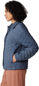 MOUNTAIN HARDWEAR STRETCHDOWN LIGHT SNAP JACKET - SIZE: WOMEN L - MOON BLUE - Brand New