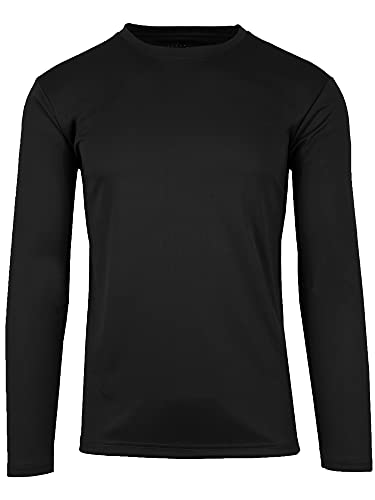 GALAXY BY HARVICE MEN'S LONG SLEEVE MOISTURE-WICKING PERFORMANCE CREW NECK TEE - Brand New