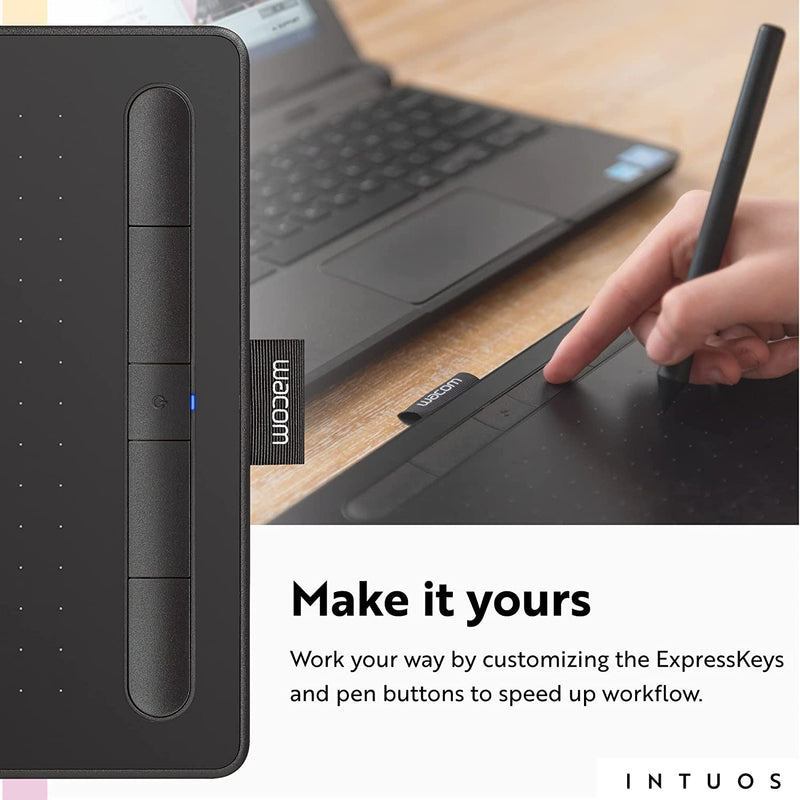 Wacom Intuos Small Bluetooth Graphics Drawing Tablet BLACK CTL4100WLK0 - Brand New