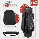 UNIHIMAL 14-WAY GOLF CART BAG PRO WITH FULL DIVIDER TOP RAIN COVER - BLACK - Like New