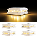 BRIGHTEVER SOLAR LIGHT OUTDOOR 4 PACKS SOLAR POWERED POST CAP LIGHTS - WHITE - Like New