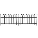 Sunnydaze Strasbourg 6' Set of 2 Steel Decorative Garden Fence Panels : Black - Like New