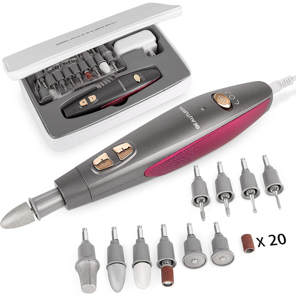 BEAUTURAL Professional Manicure and Pedicure Set Kit - GRAY - Like New