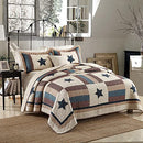 ELKANE Cotton King Bedding Quilt Sets - 3 Pieces Reversible (Star Plaid) - Brand New