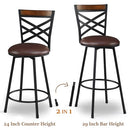 KATDANS Brown Swivel Bar Stools Set of 2, Adjustable Seat Height Bar Stools - Like New