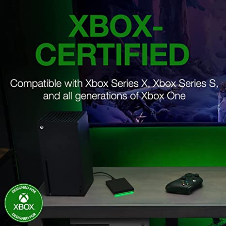 Seagate Game Drive Xbox 2 TB Portable Hard Drive External STKX2000400 - Black - Brand New