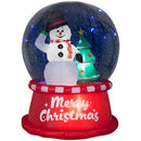 GEMMY ANIMATED AIRBLOWN INFLATABLE SNOW GLOBE SNOWMAN SCENE 5.5 FT MULTI COLOR - Like New
