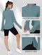 GGOV WOMEN'S GOLF POLO LONG SLEEVE WORKOUT - WOMEN M - XMIST BLUE - Brand New
