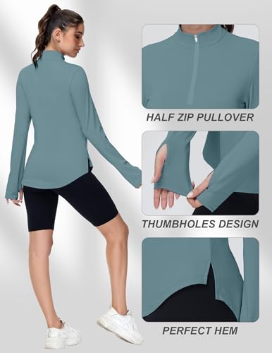 GGOV WOMEN'S GOLF POLO LONG SLEEVE WORKOUT - WOMEN M - XMIST BLUE - Brand New
