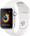 For Parts: APPLE WATCH SERIES 3 GPS 38mm MTEY2LL/A SILVER ALUMINUM WHITE - PHYSICAL DAMAGED
