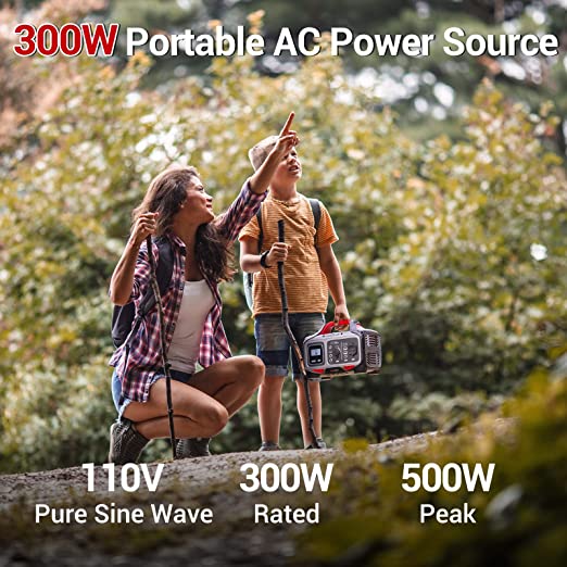ROCKPALS 300W Portable Power Station 280wh 78000mAh 110V R-PS300 - BLACK/RED Like New