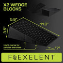 FLEXELENT SQUAT WEDGE BLOCK PAIR CALF STRETCHER SLANT BOARD - BLACK - Like New