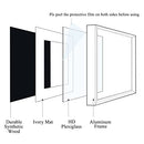 Dalustar 16x20 Aluminum Photo Frame, Display 11x14 Photo with Ivory Mat, 1-Pack - Like New