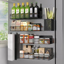 DTUQYX MAGNETIC SPICE RACK FOR REFRIGERATOR 6 PACK 100% METAL HM5219 - BLACK - Like New